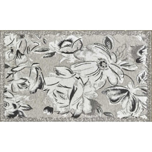 Tappeto Arredo Fiore Colore Argento
