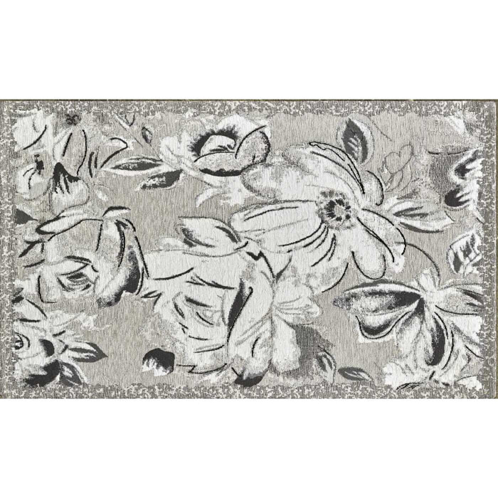 Tappeto Arredo Fiore Colore Argento