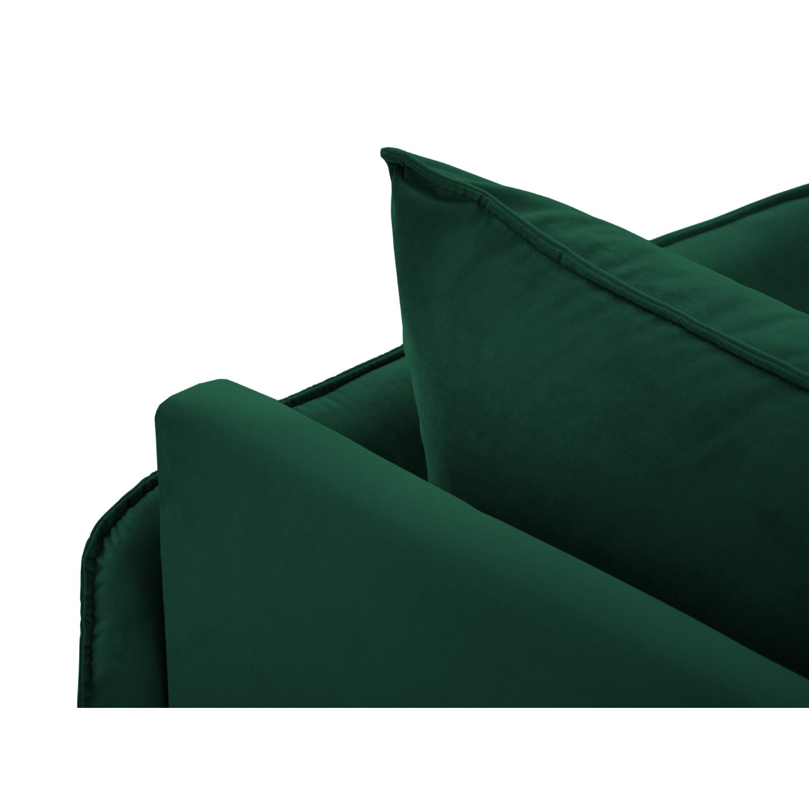 Méridienne droite "Vienna" en velours vert bouteille