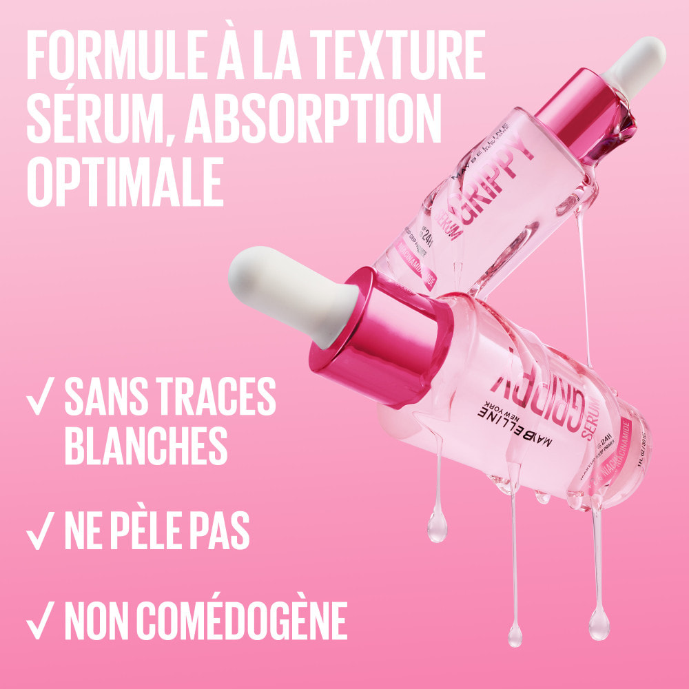 Maybelline New York Grippy Serum - Base perfectrice de teint - enrichie en niacinamide et aloe vera - 30 ml