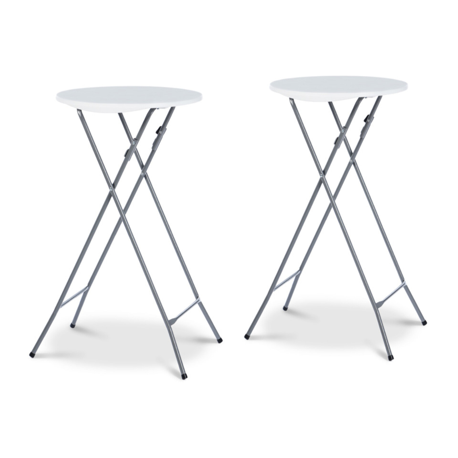Tables hautes de réception pliantes 105cm + housses noires - lot de 2