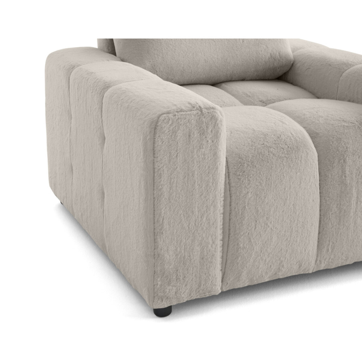 Crocus - fauteuil en fausse fourrure - Gris clair