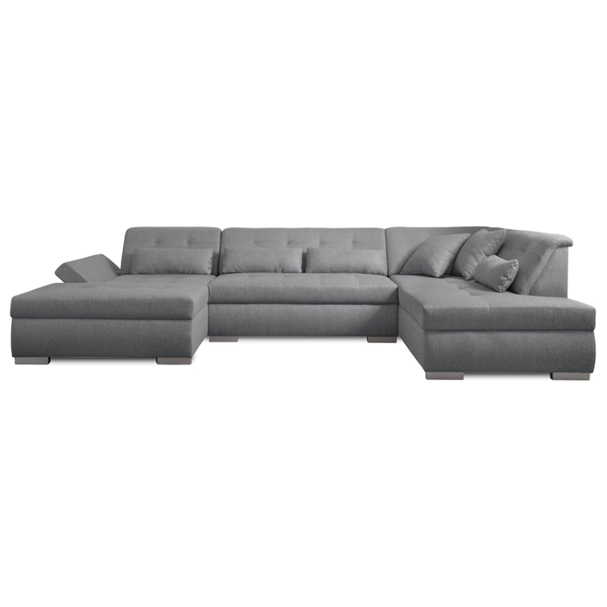 Vermont - canapé panoramique d'angle droit - 7 places - XXL - Gris clair