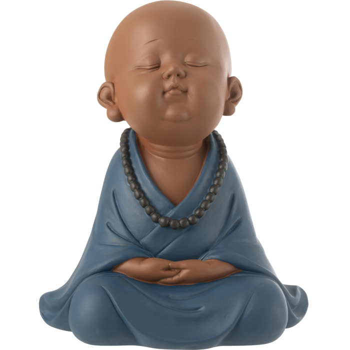 J-Line figurine Moine Zen - polyrésine - bleu - large