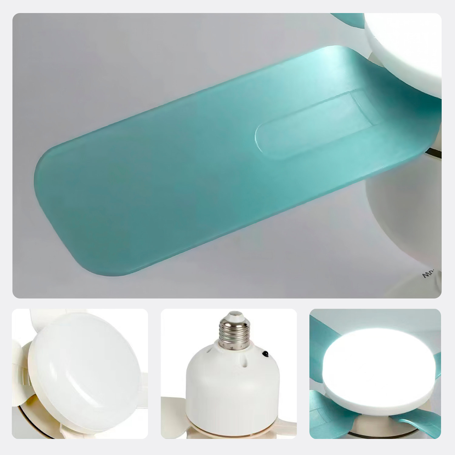 Ventilador de techo FS-4Y-R330 de 33 cm. Para casquillo E27, 3 velocidades y luz LED de 7W. Incluye mando a distancia.