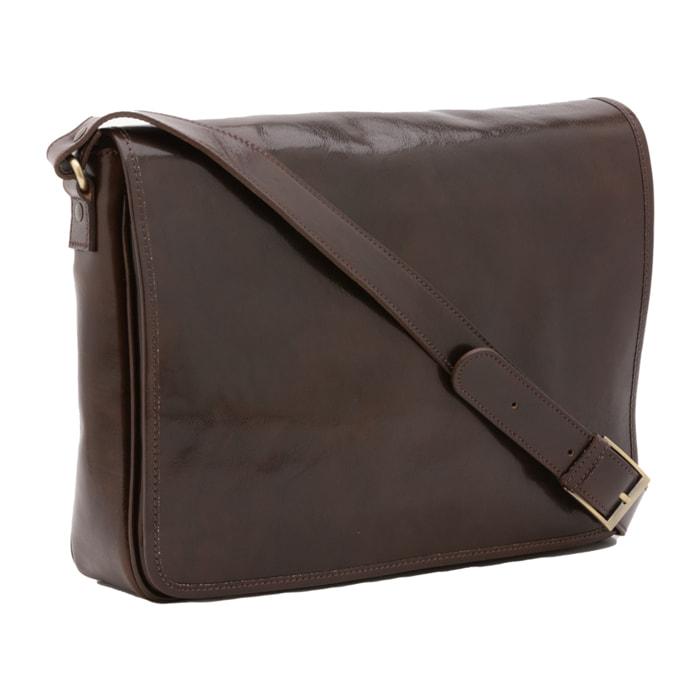 Borsa a tracolla  da uomo In Vera pelle Made in Italy 28x35x9 cm