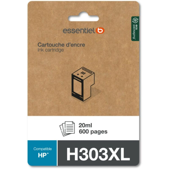 Cartouche d'encre ESSENTIELB Compatible H303 XL Haute Capacité Noire