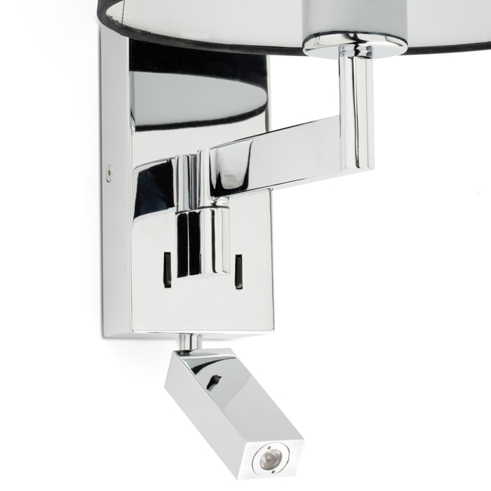 ARTIS Lampada da parete con lettore chrome/nera