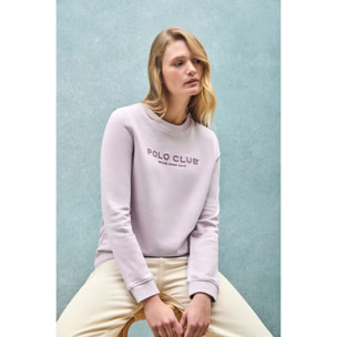 Sudadera lavanda y logo engomado Polo Club