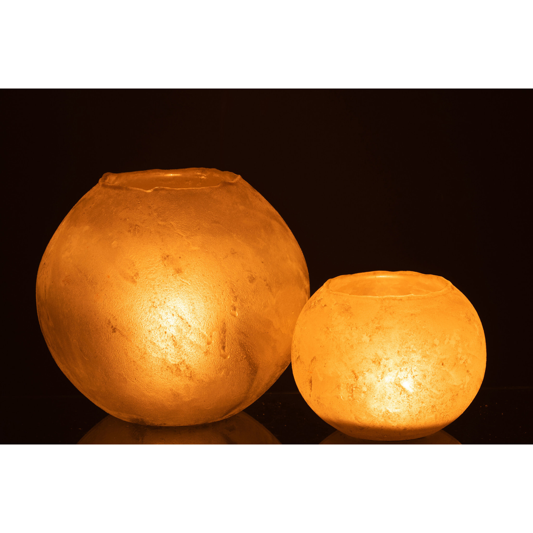 J-Line vase Soda Rond - verre - or - large - Ø 25 cm