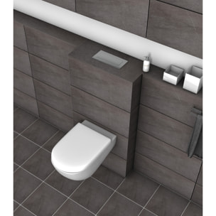 Pack Bati-support Geberit 112cm + Cuvette Swiss Aqua Technologies sans bride + Plaque blanche + Set habillage (SATrimlessGeb3-sa
