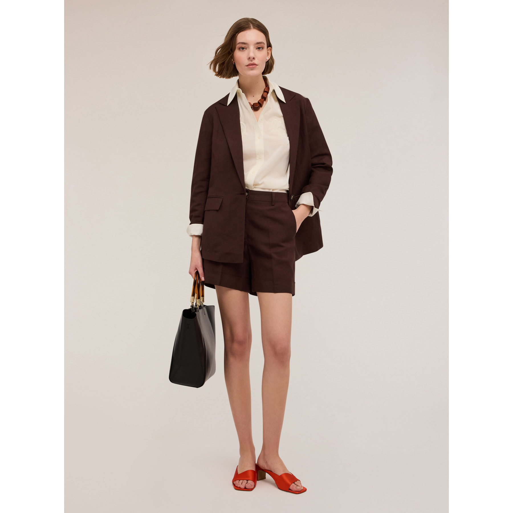 Motivi - Blazer monopetto con martingala - Marrone