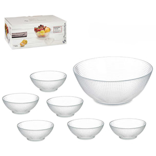 Set di 7 ciotole in vetro.