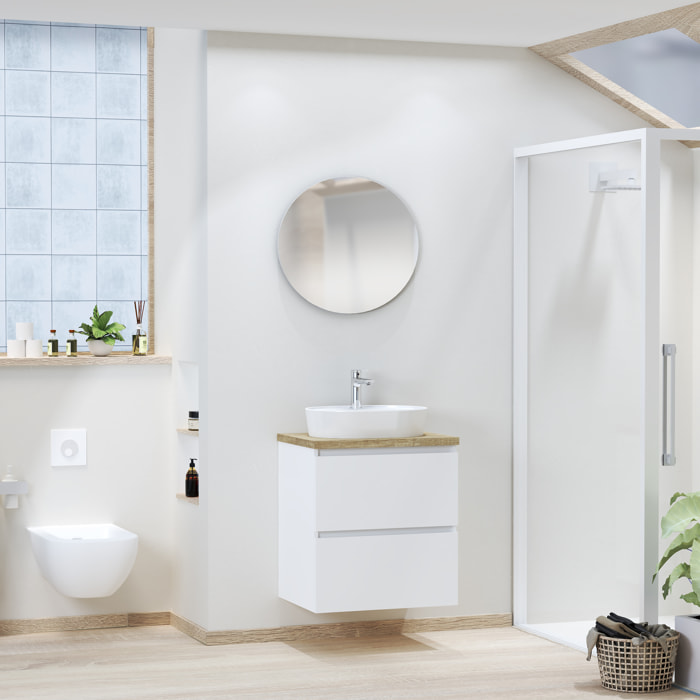 Conjunto mueble de baño NORDIK Alday, 60cm, Blanco Mate