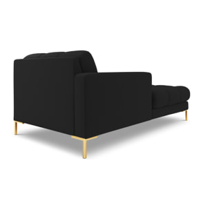 Méridienne gauche "Bali" en tissu structurel noir