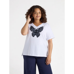 Fiorella Rubino - Camiseta de mariposa - Blanco