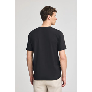 Camiseta negra de manga corta y cuello de pico con bordado Rigby Best