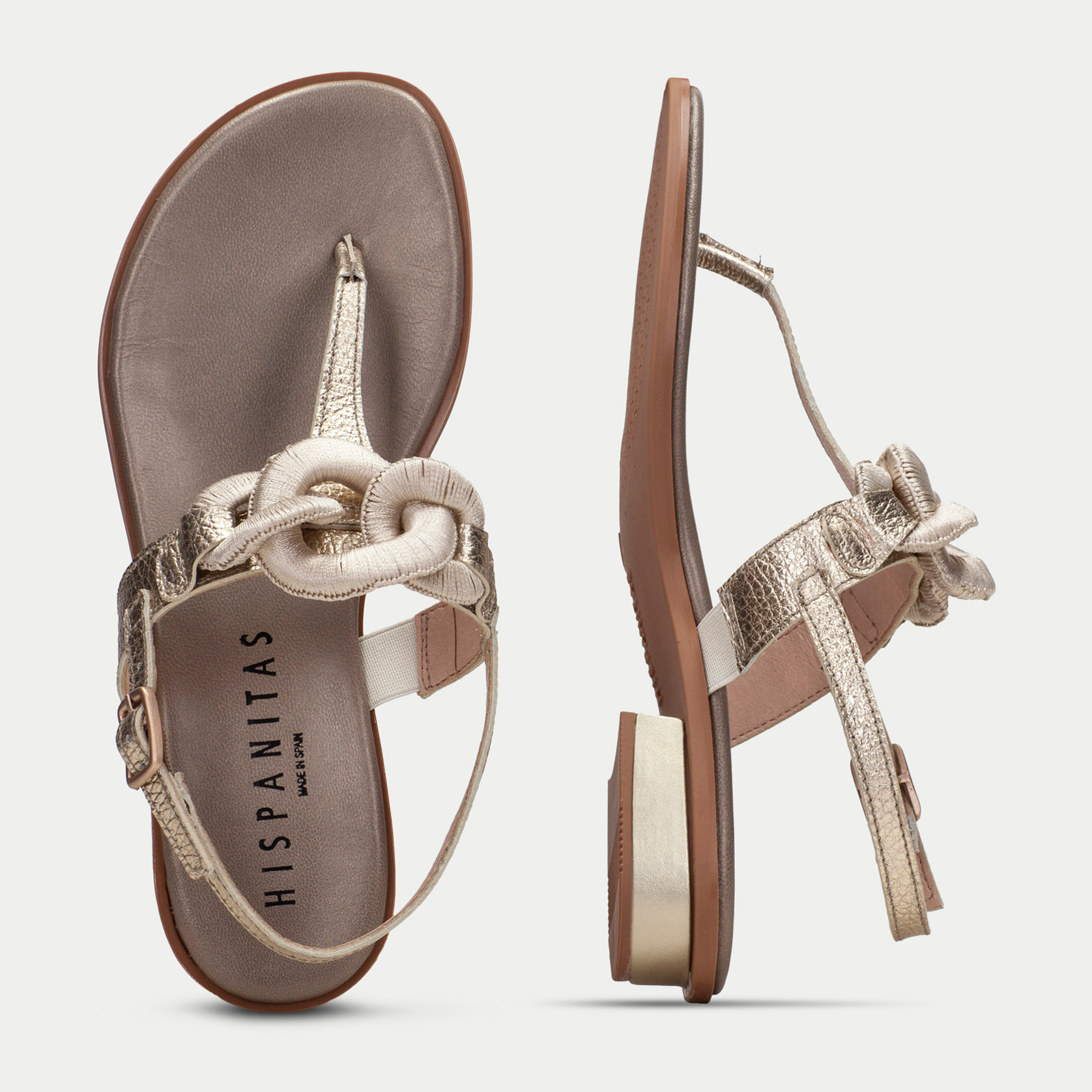 Sandalia Plana Ibiza Oro 2 cm