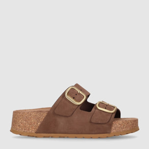 Sandalias de Serraje - Cuero - Tacón: 4 cm