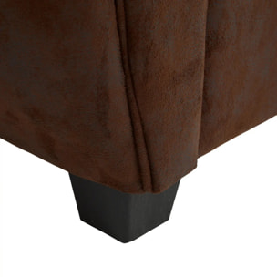 Fauteuil club "Stanis" effet cuir marron