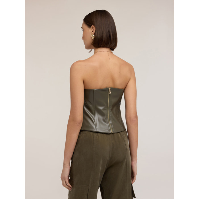 Motivi - Top bustier strutturato - Verde militare