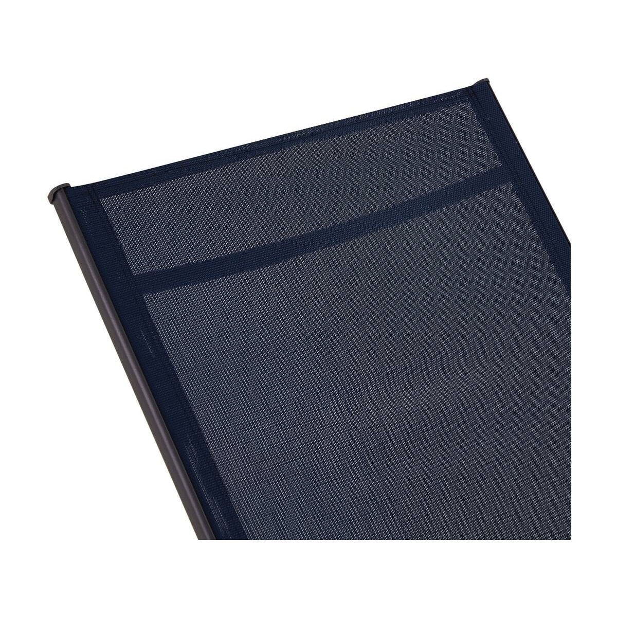 Lot de 2 Bains de soleil en métal avec accoudoirs "Farniente" - Bleu nuit