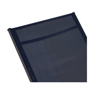 Lot de 2 Bains de soleil en métal avec accoudoirs "Farniente" - Bleu nuit