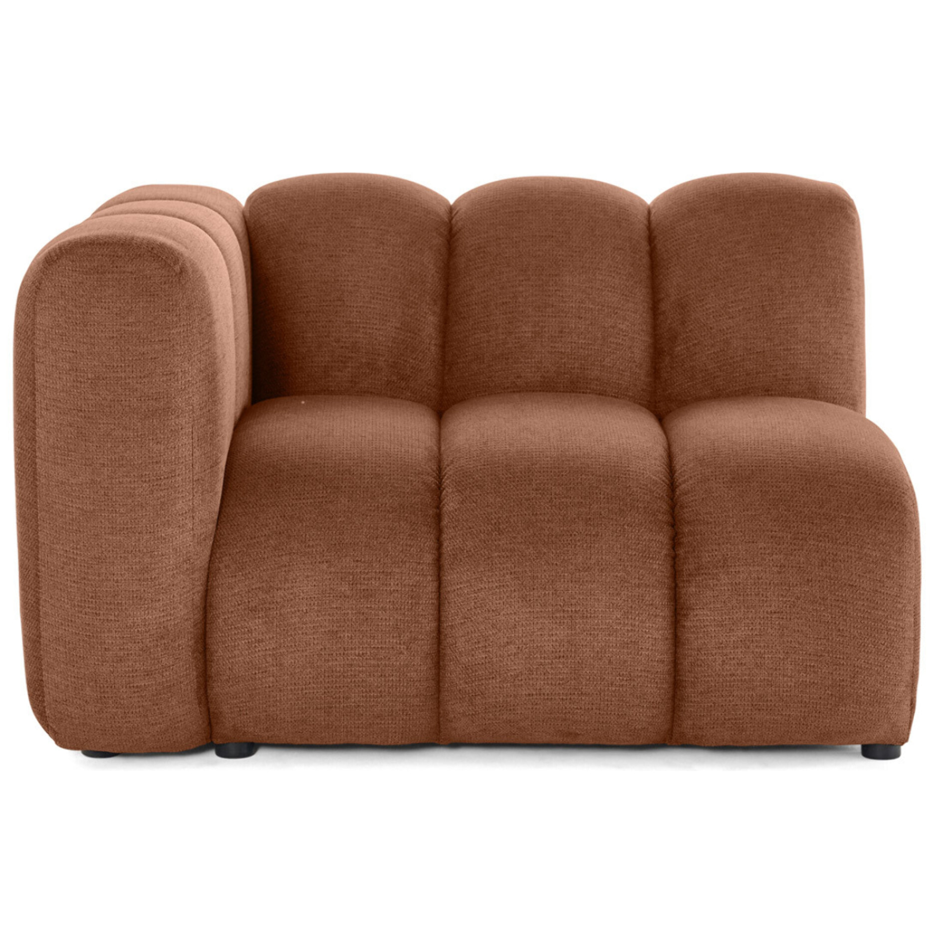 Debbie - module d'assise gauche en tissu texturé - Terracotta