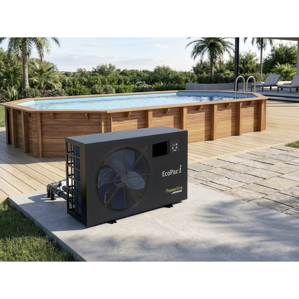 Pompe à chaleur pour piscine 12kw - inverter -"Ecopac by Hayward" - Noir