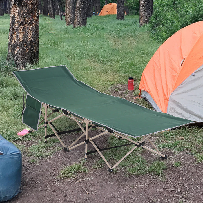 Lit de camp camping pliable 190 x 68 x 52 cm max. 150 Kg sac transport inclus acier oxford vert