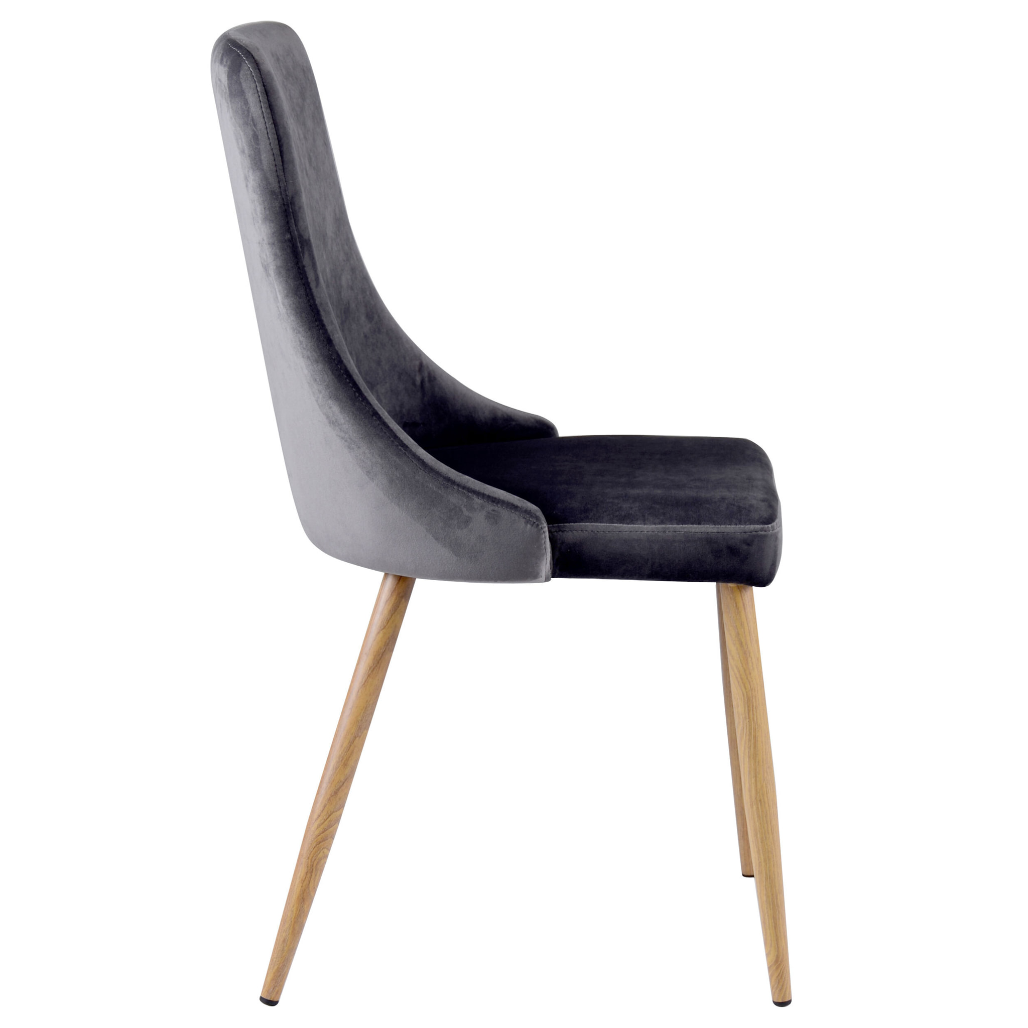 Lot de 2 chaises en velours gris - Vinni