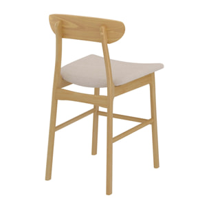 Lot de 2 chaises pour îlot central 66 cm en tissu beige et bois - Lana
