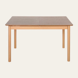 Table à manger extensible Marcus -tableau en tôle naturelle de chêne-couleur chêne 120 x 75 x 80 cm