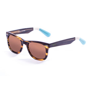 Gafas de sol LENOIR BIARRITZ - Demi marrón y blanco-azul patillas / Ahumada
