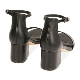 Sandalias negras, tacón de 5,5 cm