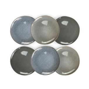 Lot de 6 grandes assiettes, ZAO