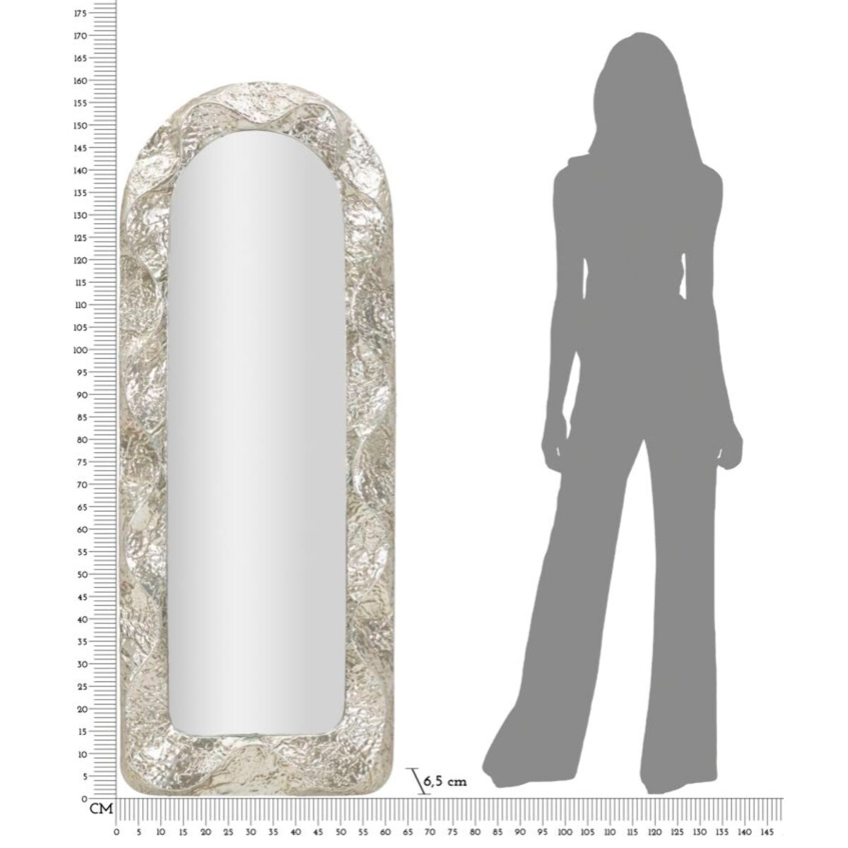 SPECCHIO ARGELUX ARCO CM 61X6,5X160 (MISURA SPECCHIO CM 39X135)