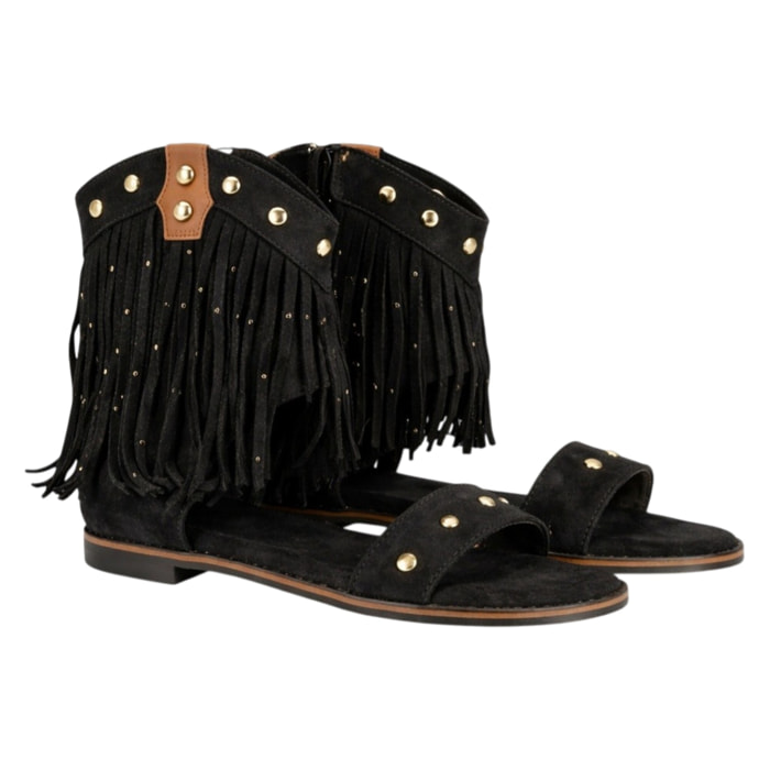 Sandalia boho flecos mujer plana