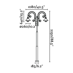 NÁUTICA Lampadaire rouille 2L