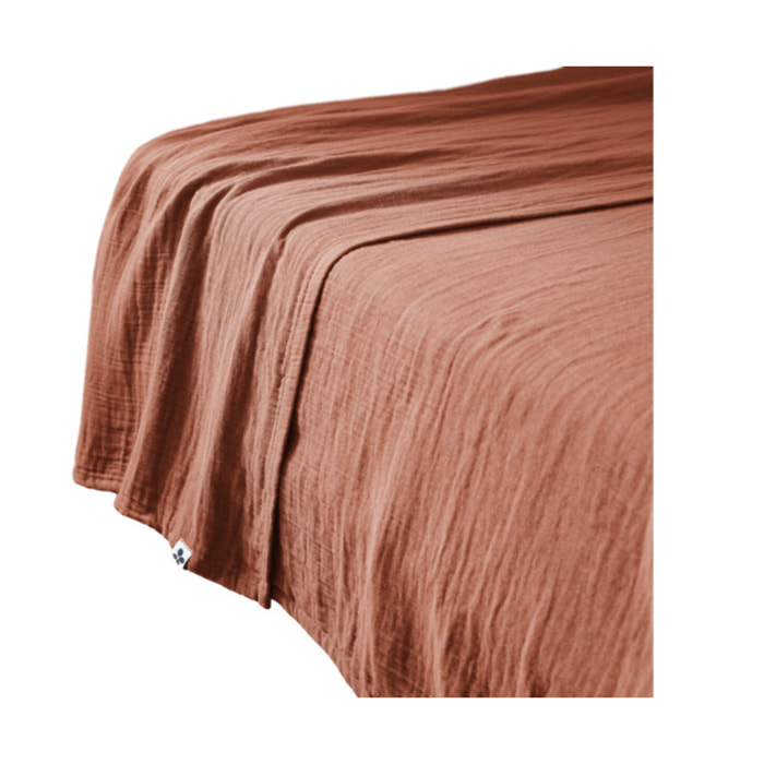 Drap plat 240x300 cm en gaze de coton - GAIA