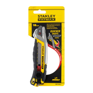 Cutter 18 mm Quick Snap Molette Crantée - Système De Casse-Lame Rapide STANLEY FATMAX FMHT10592-0