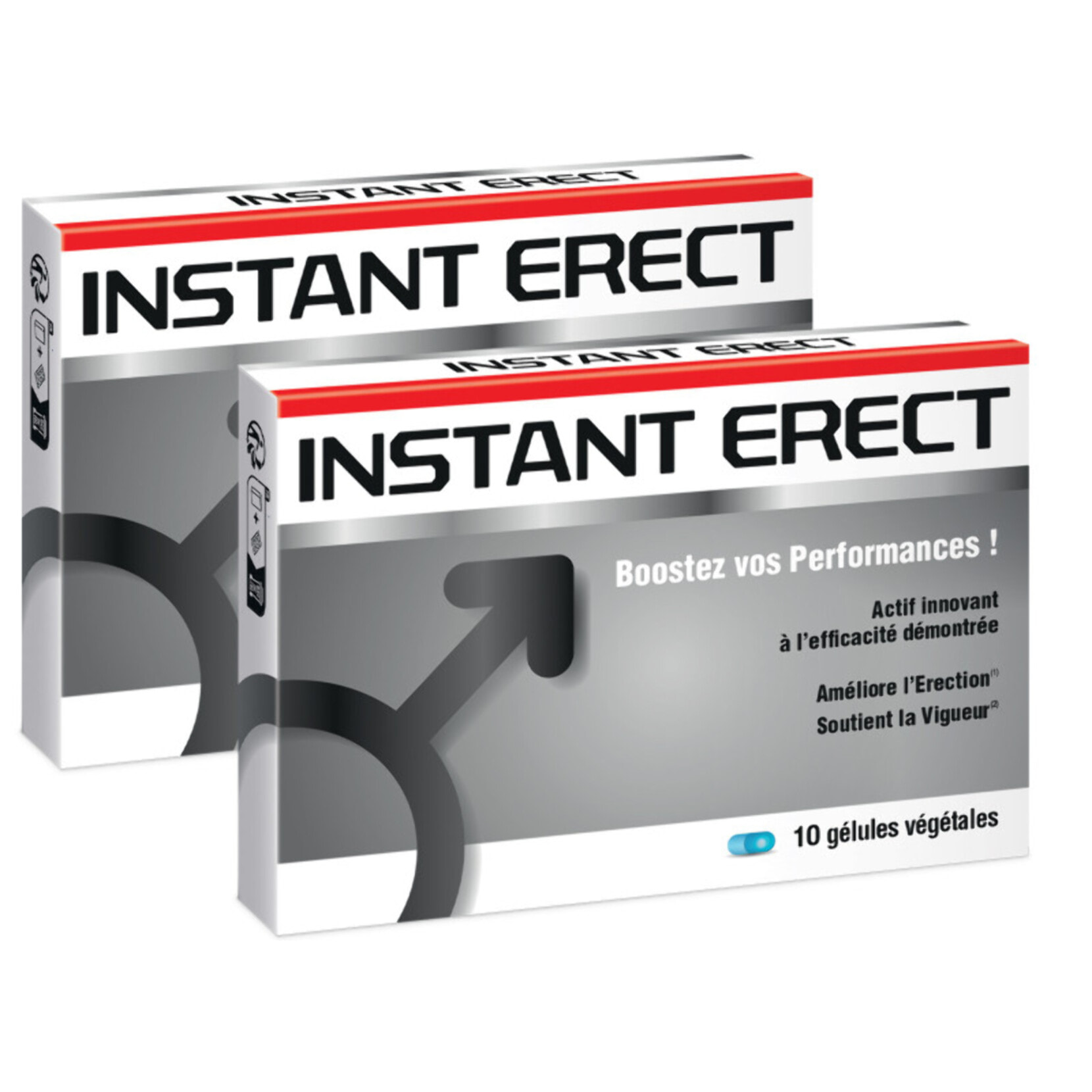 NUTRI EXPERT - Instant Erect - Améliore l'érection - Agit en 30 minutes ! Stimule le désir et soutient la vigueur - Actif innovant EnoSTIM - Résultats prouvés - Vegan - Lot de 2 produits