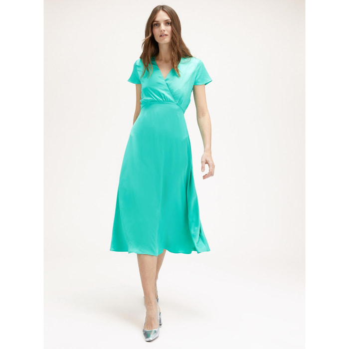 Motivi - Vestido midi de raso - Verde claro