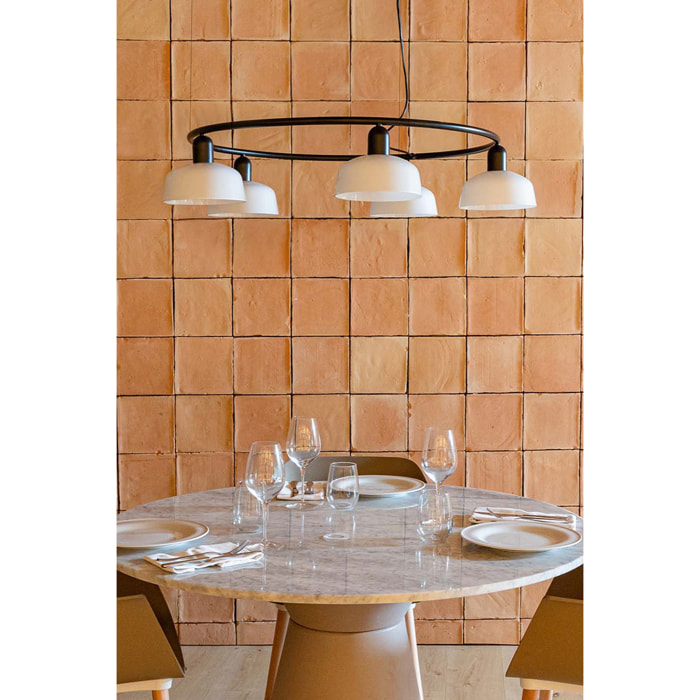 TATAWIN S métal 5L Lampe suspension circulaire blanche