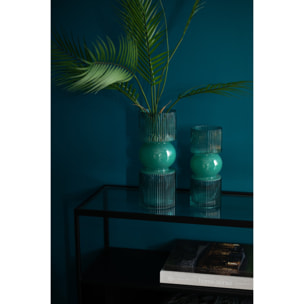 J-Line Vase - verre - turquoise - large