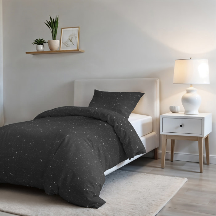 COPRIPIUMINO FASHION, 100% Microfibra, No Stiro - STARS GRIGIO
