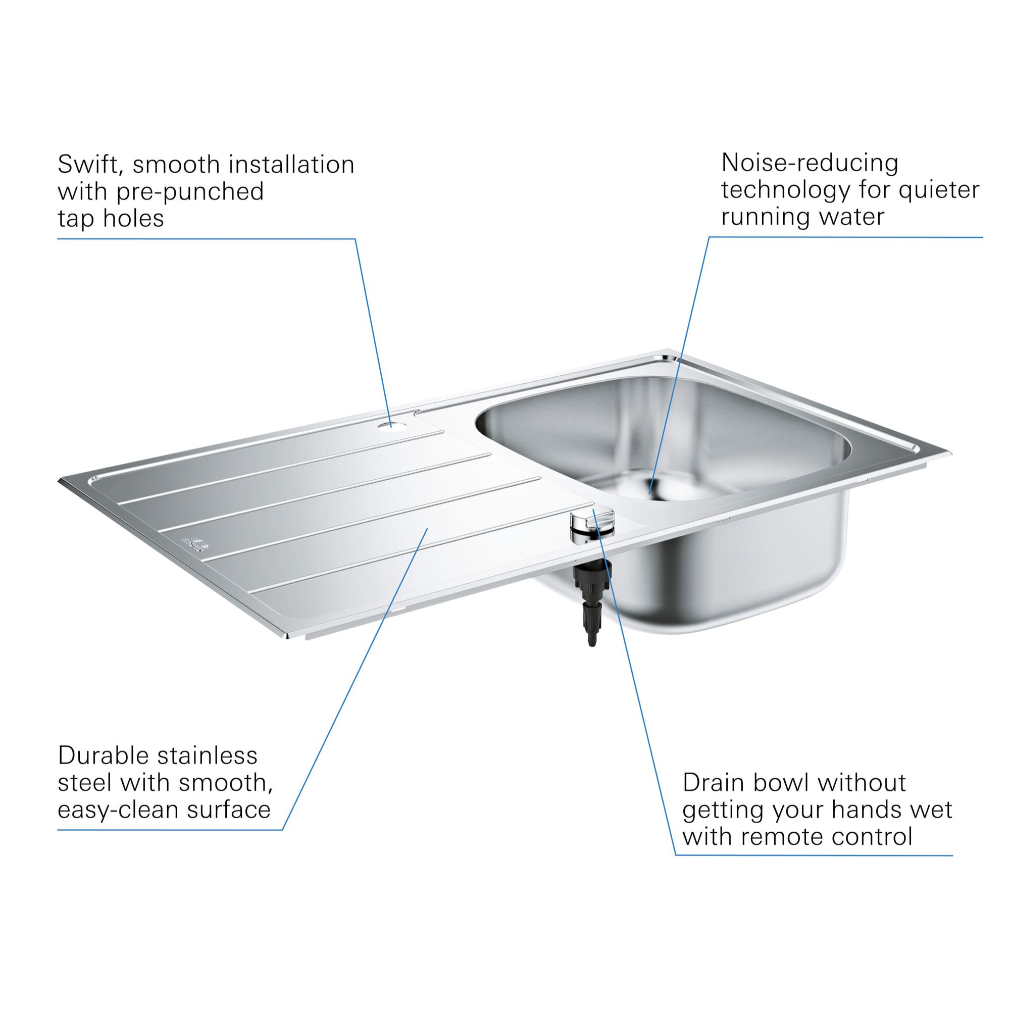 GROHE K200 Evier en acier inoxydable Inox
