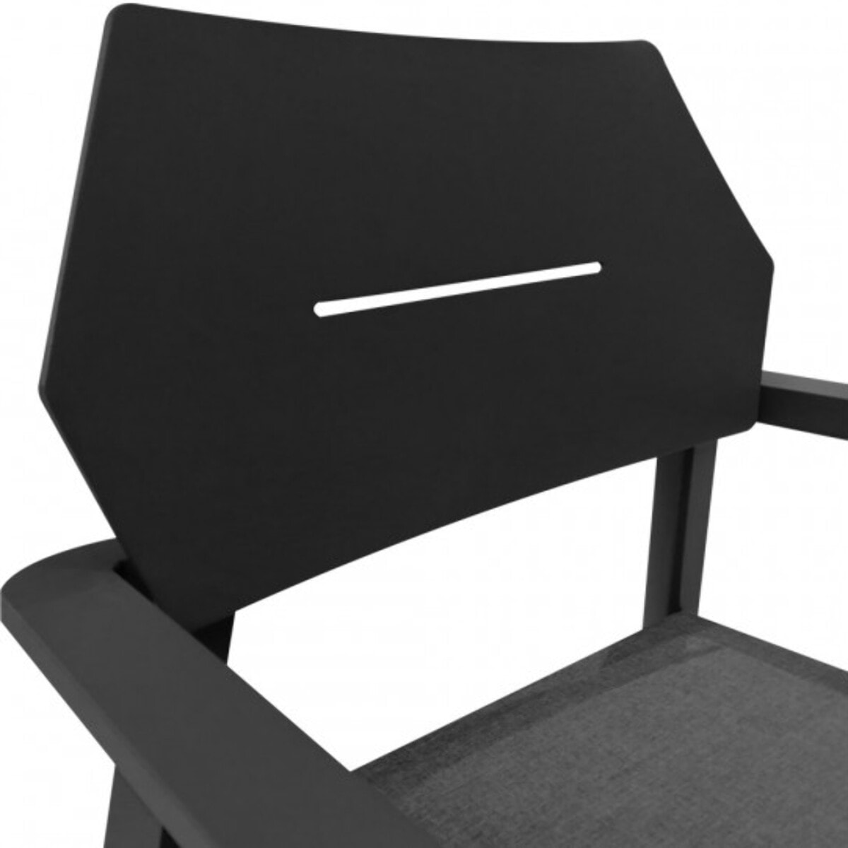 Fauteuil de jardin design minimaliste en métal noir - TIMOR