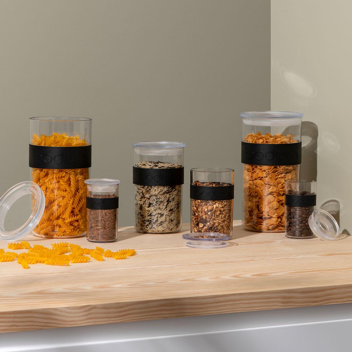 Bodum PRESSO Set de 12 bocaux conservation avec couvercle hermétique