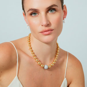 Collar de Circonita Brillante acabado en oro amarillo de 18k